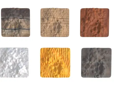 Rectangular  terrain wood plank brick printing Abstract pack 3D model