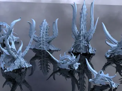 Alien Dragon God Bone Structure Collection 1 3D model