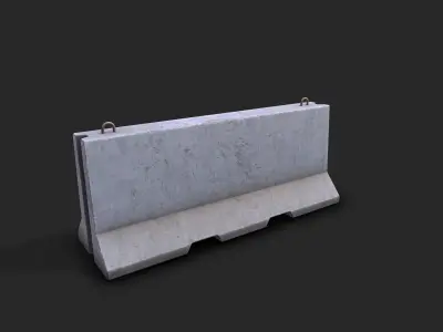 Concrete Barrier Low-poly 3D model 13