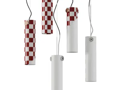 Indi Pendant Cylinder Suspension Lamp Low-poly 3D model