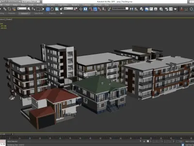 7 building model residential 3D model