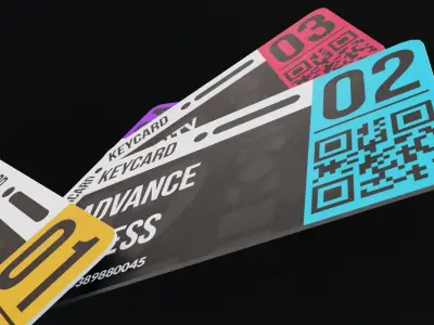 low-poly set of keycards Low-poly 3D model