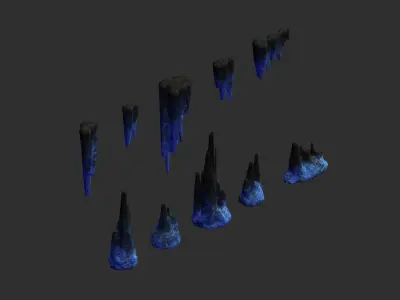 Magical Rocks Combo Low-poly 3D model