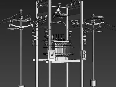 Power Transformer- low poly  Low-poly 3D model