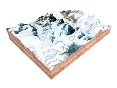 Saltoro Kangri Mountain Pakistan 3D model