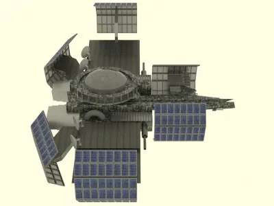 Zenit Spaceship Station  Low-poly 3D model