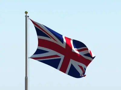 Animated UK Flag  3D model