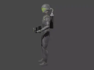 Futuristic Soldier 3D model purchase