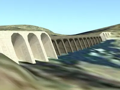 Lake Julius Dam Low-poly 3D model