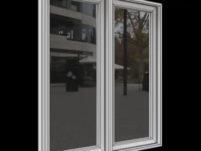 Aluminium Double Windows 3D model