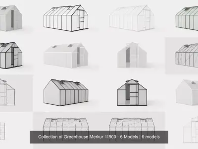 Collection of Greenhouse Merkur 11500 - 6 Models 3D Model Pack