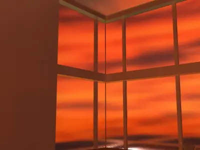 simple room at sunset  model 3D model