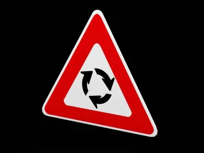 Street Sign Triangle Equilateral Low-poly 3D model