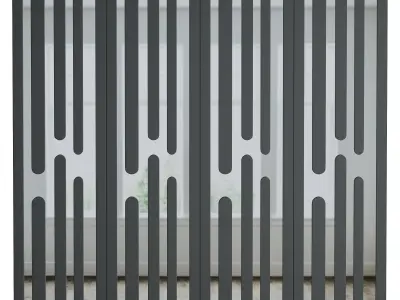 addams sliding door with lines 3D model