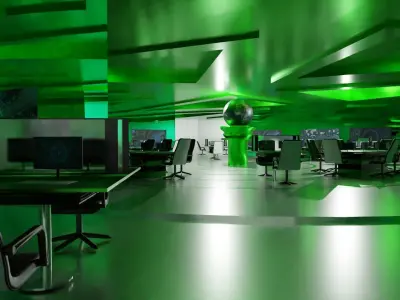 Sci-Fi Command Center Low-poly 3D model