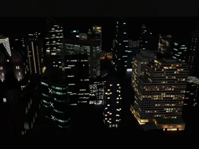 Amsterdam High Rise Pack Low-poly 3D model