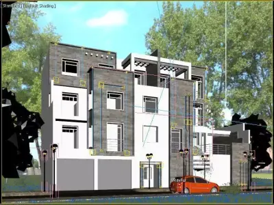 Modern Villa design exterior visualisation house 3D model