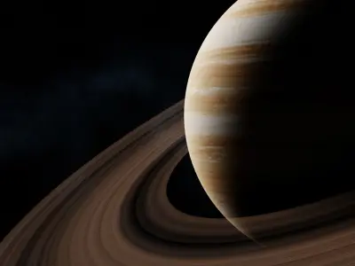16K Photorealistic Fictional Gas Giant 1 with Rings Low-poly 3D model
