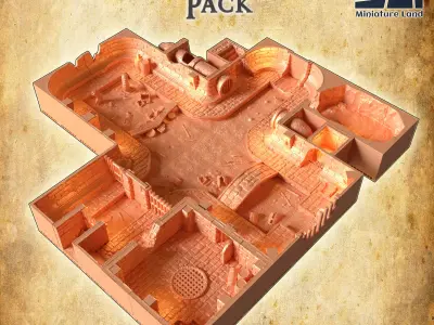 City CanalWorks 28 mm Tabletop Terrain Openlock 3D print model