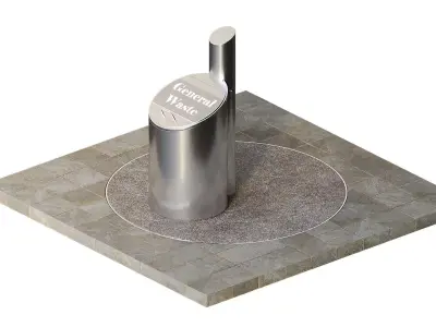 General Waste Container With Underground Storage 3D model