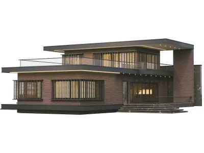 Exterior Brick Villa 3D model