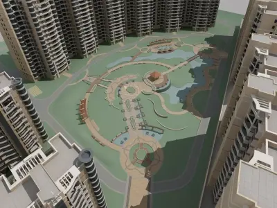 Residential City Block 3D model