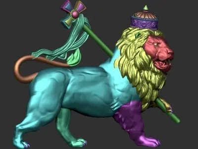 Flag Lion 3D Pendant 3D print model