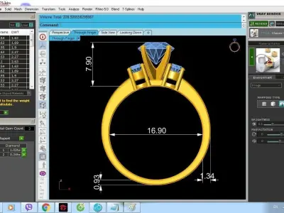 Classic Solitaire Diamond Women Ring Gold Jewelry 3D Model 62 3D print model