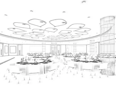 Business Restaurant - Coffee - Banquet  197 3D model