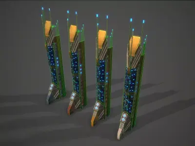 Sci-Fi Building-03 Low-poly 3D model