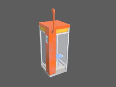 Telephone booth Low-poly 3D model