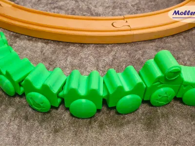 Flexible crocodile train 3D print model