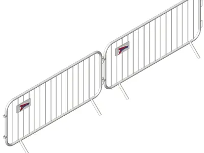 Crowd Control Barriers-07 Low-poly 3D model