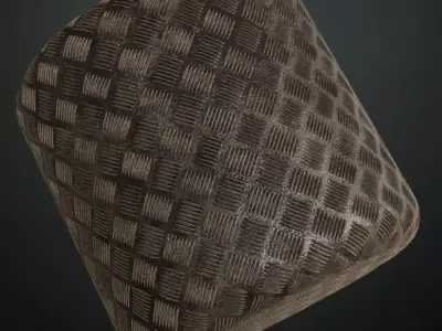 Industrial Worn Tread Plate Metal PBR Seamless Texture