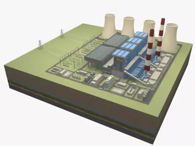 Thermal power station 3D model