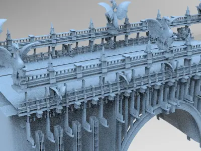 Dragon Bridge Bloodbourne inspired walkways 3D model