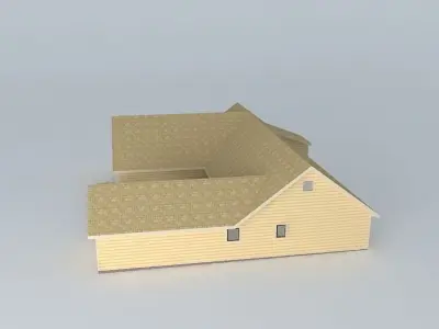 House with Finished Attic Free 3D model