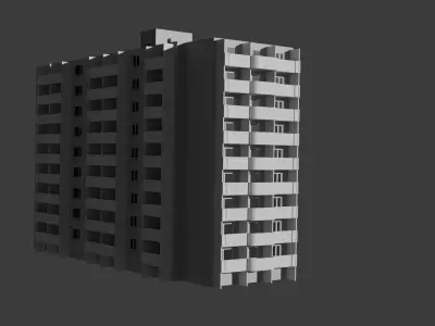 121-E-9 Type Panel Building 3D model