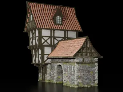 MEDIEVAL HOUSE Low-poly 3D model