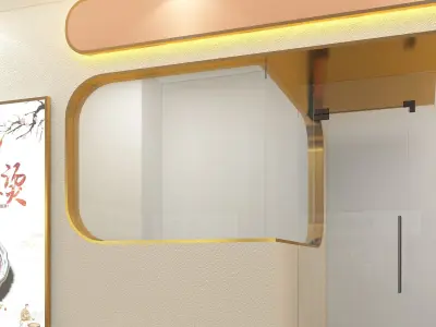 Restaurant door head 3D model