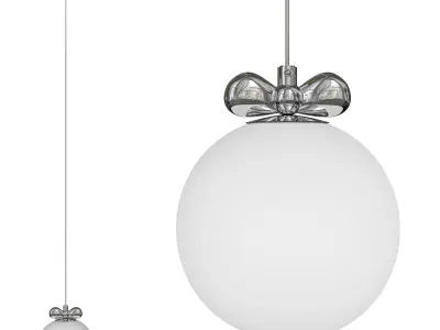 Modern Silver Pendant Light with Adjustable Hanging 3D model