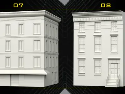 30 Detailed Building Base Mesh - Vol 07 Low-poly 3D model