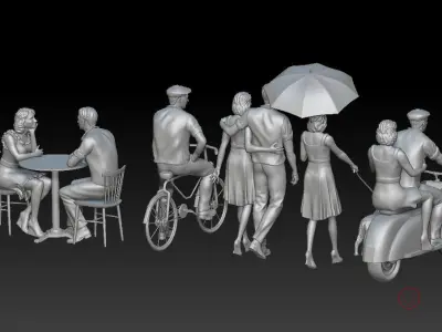 man and woman 3D print model