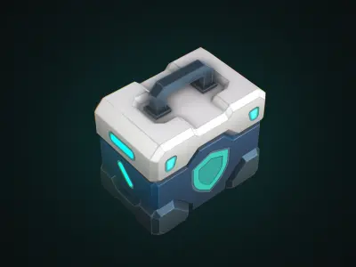  Stylized Armor Crate - Game Ready Low Poly 3D Model Low-poly 3D model