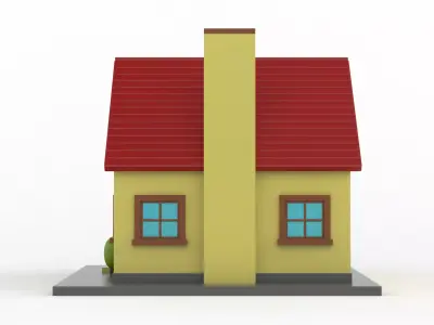 Cartoon House 3D model 12