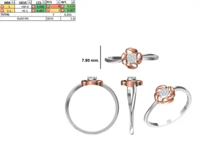 Women Light Weight Ring STL OBJ FBX JCD Details 3D print model purchase