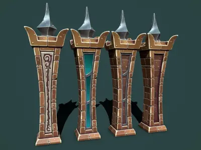 Fantasy obelisk 3 Low-poly 3D model
