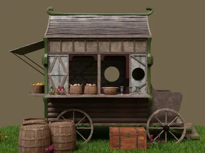 Medieval Market 3D model buy