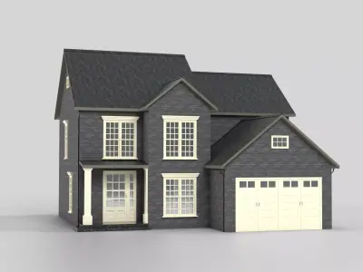British House Design 09T1  Low-poly 3D model