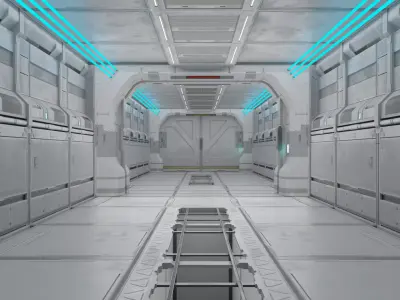 Sci-Fi Corridor 3D model 5